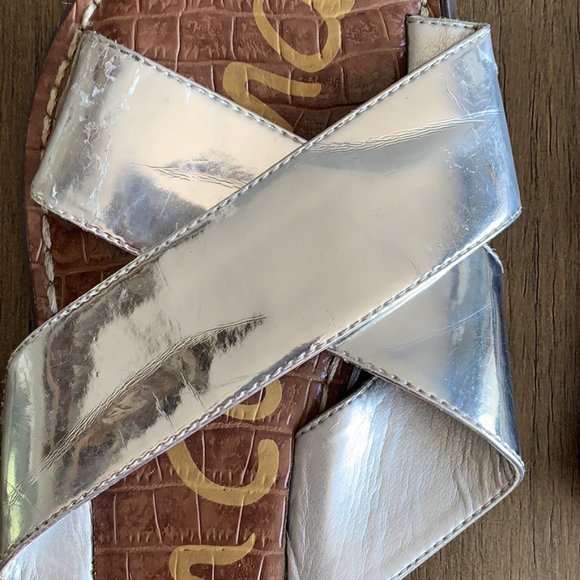 Sam Edelman Kora Silver Slip On Sandals - 7.5 - Picture 3 of 5